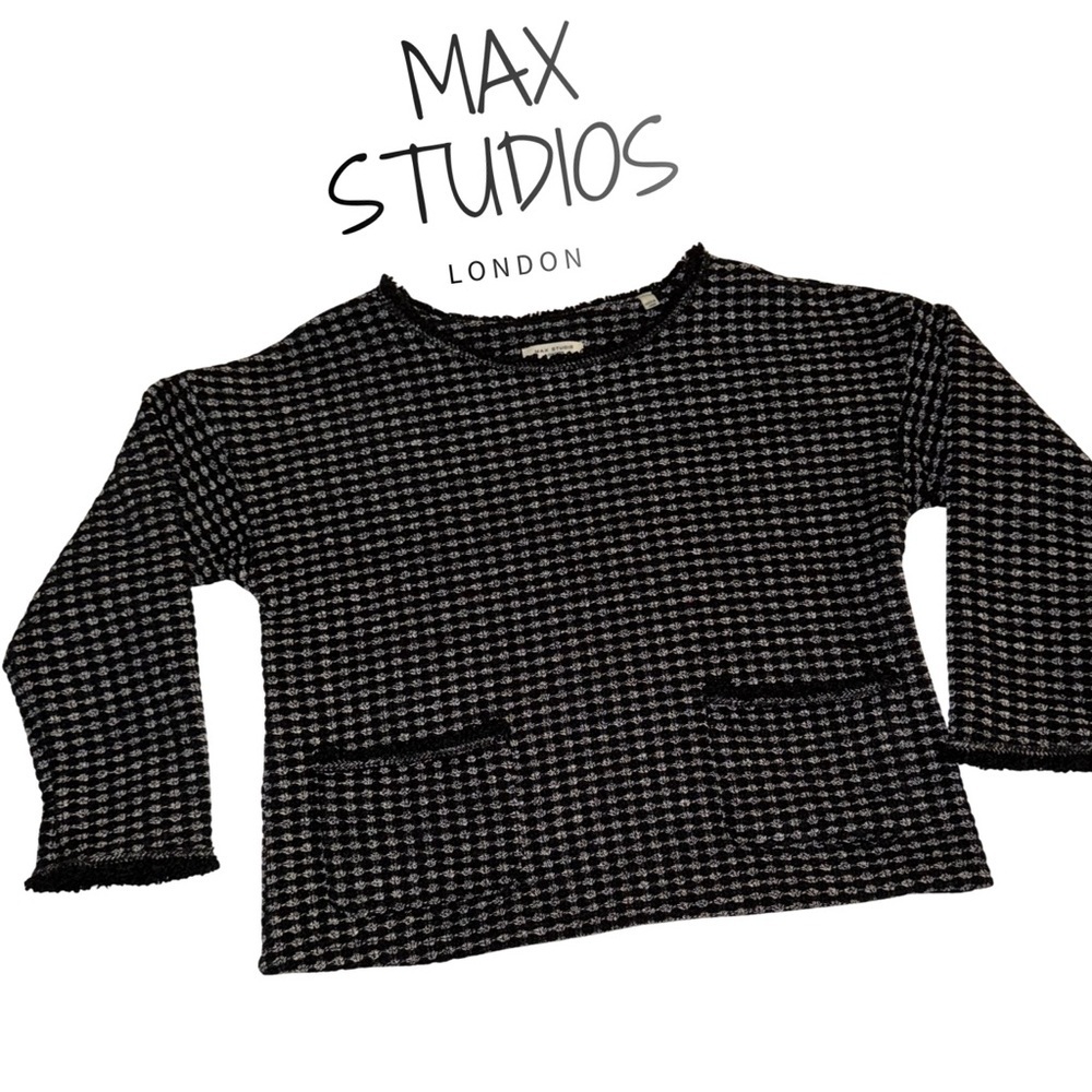 Max Studio Black & White Gingham Long Sleeve Blouse Top | Business‎ Casual Chic